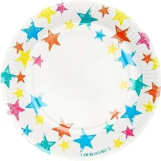 Talking Tables Pack of 12 Colourful Star Paper Plates | Kids Birthday Party | Partyware Supplies Decorations, Home Recyclable, Eco-Friendly, Unisex | Disposable Tableware,