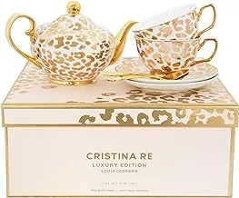 كريستينا ري لويس ليوبارد طقم شاي فاخر قطعتين