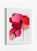 LOWHA Red Flower Abstract_1 Framed Canvas Wall Art for Home, Bedroom, Office, Living Room 40x60cm
