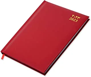 FIS A5 Diary 2023 (عربي / إنجليزي) (لمحة سريعة عن أسبوع واحد) أحمر - FSDI78AEV23RE