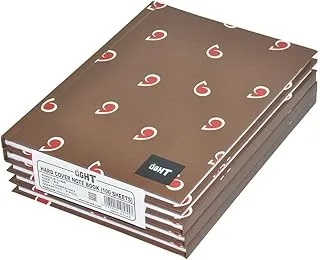 FIS LINBA51507 Single Line 100 Sheets Hard Cover Notebook 5-Pieces, A5 Size