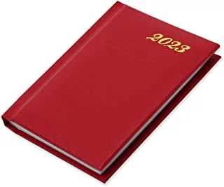 دفتر مذكرات للجيب من Fis 2023 بطبعة فينيل انجليزية 1 مبطن باللون الاحمر - FSDI10EN23RE