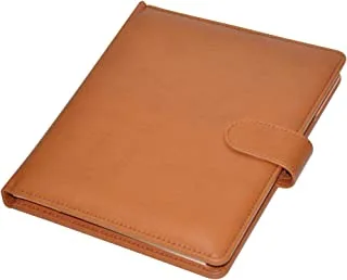 FIS FSGT1823PUWBR Single Ruled Executive Folder with Italian PU Cover, 80 Sheets, 18 cm x 23 cm Size, Brown