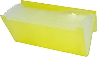 FIS FSPG1308YL 13 Pockets Expanding Files، 261 mm x 136 mm x 23 mm Size Yellow