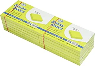 FIS FSPO35FYL Sticky Note Pads, 100 Sheets, 12-Pack, 3-inch x 5-inch Size, Fluorescent Yellow