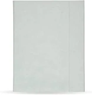 غطاء من البولي يوريثان الإيطالي FSMFEXNBA4LGY مع بطانة للكتابة مسطح فردي 96 ورقة ، مجلد ورق مغناطيسي عاجي ، مقاس A4 ، رمادي فاتح