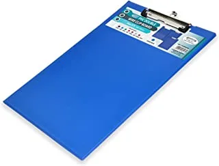 FIS PVC Double Clipboard, F/S Size with Wire Clip 12cm, Blue - FSCB0301BL
