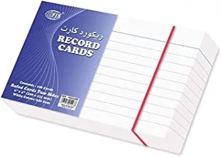 FIS FSIC64SP Spiral Ruled Record Card, 240 gsm, 50 Sheets, White