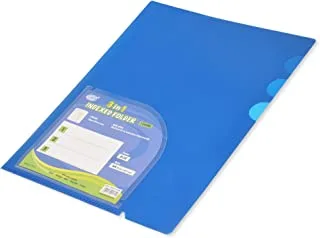 FIS FSCII1049BL 3 in 1 Indexed Folders, A4, 210 x 297 mm Size, Blue