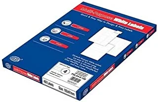 FIS FSLA4-6-100 4 Stickers Multipurpose Laser Label 100 Sheet, A4 Size, White