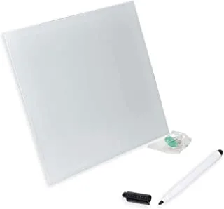 FIS Magnetic White Glass Board 45X45cm - FSWBG4545