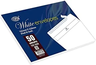 FIS FSWE1026P50 Peel and Seal Envelope 50-Pieces, 162 mm x 229 mm Size, White