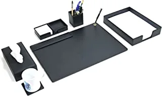 FIS FSDS221BK Desk Set in Gift Box 5-Pieces, Black