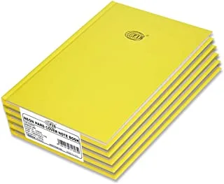 FIS FSNBA5N210 Single Line Neon Hard Cover Notebook 5-Pieces, A5 Size, Lemon