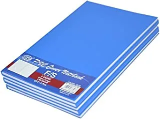 دفتر ملاحظات بغطاء PVC مربع 5 مم من FIS FSNBFS2QPVC5MBL 5 قطع ، 96 ورقة / 192 صفحة ، حجم كامل ، أزرق