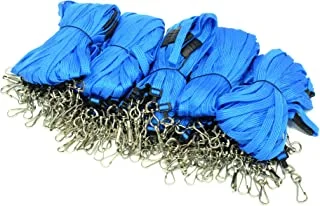 FIS FSNAZD003BL Flat Shap Name Badge Lanyard with Metal Clip 100-Pieces, 0.80 cmx 92 cm Size, Blue