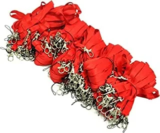 FIS FSNAZD001RE Flat Shap Name Badge Lanyard with Metal Clip 100-Pieces, 1.30 cmx 98 cm Size, Red