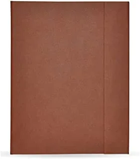 غطاء من البولي يوريثان الإيطالي FSMFEXNBA4BR مع بطانة للكتابة مسطح فردي 96 ورقة ، مجلد ورق مغناطيسي عاجي ، مقاس A4 ، بني