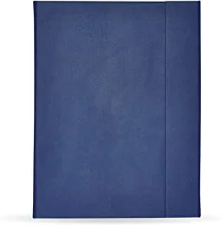غطاء من البولي يوريثين الإيطالي FIS FSMFEXNBA5BL مع بطانة للكتابة مسطرة فردية 96 ورقة ، مجلد مغناطيسي من الورق العاجي ، مقاس A5 ، أزرق
