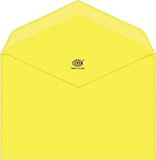 FIS FSEC8025GLE50 80 GSM Neon Glued Envelopes 50-Pack, 145 x 200 mm Size, Lemon
