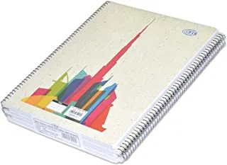 FIS FSNBA419015M 70 GSM 5 mm Square Burj Khalifa Spiral Notebook 5-Pieces, 70 Sheets, A4 Size
