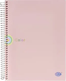 FIS FSNBSB5100PI Single Ruled Spiral Hard Cover Notebook, 80 gsm, 100 Sheets, B5 Size, Pink