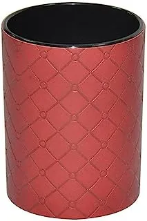 FIS FSPHPUMRD2 Italian PU Pen Holder with Embossed Designs and Sewing, Maroon