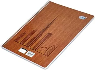 FIS FSNBA41902 70 GSM 8 mm Single Line Burj Khalifa Spiral Notebook, 70 Sheets, A4 Size