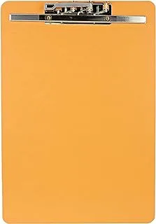 Fis Neon Color Wooden Spring Clip Board, A4 Size, Orange