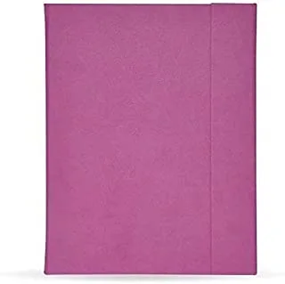 FIS FSMFEXNBA5PI Italian PU Cover with Writing Pad Single Ruled 96 Sheets Ivory Paper Magnetic Folder, A5 Size, Pink