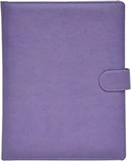 FIS FSGT2535PUVPU Single Ruled Executive Folder with Italian PU Cover, 80 Sheets, 24 cm x 32 cm Size, Purple
