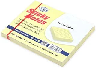 FIS FSPO34RWH Sticky Note Pads with Ruling, 100 Sheets, 12-Pack, 3-inch x 4-inch Size, White