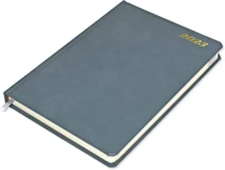 FIS Agenda Diary 2023 (English) Bonded Leather, 1-Side Padded, Grey - FSDI75EB23GY
