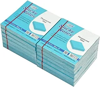 FIS FSPO33FBL Sticky Note Pads, 100 Sheets, 12-Pack, 3-inch x 3-inch Size, Fluorescent Blue
