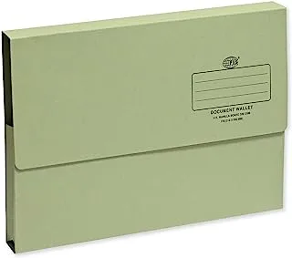 FIS FSFF8GR 320 gsm Document Wallet 50-Pieces, 210 mm x 330 mm Size, Green