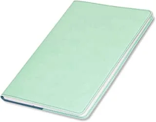 FIS Fsnba6gr 96 Sheets Single Ruled Italian PU Cover Executive Soft Cover Notebook with Gift Box, A6 Size, Green