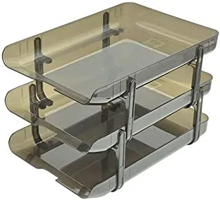 FIS FSOT9003 Flexible Stacking 2 Tiers Tray, Smoky