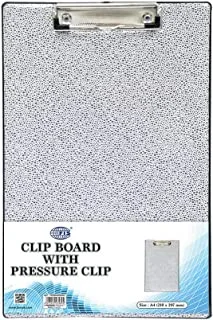 FIS PVC Clip Boards with Wire Clip, A4 Size, Black/White
