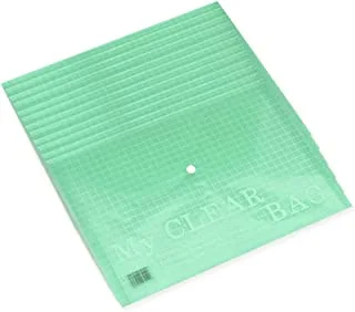 Fis pack of 12 pieces my clear button bag green/white