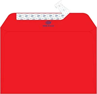 FIS FSEC8026PBRE50 80 GSM Peel and Seal Bright Envelopes 50-Pack, 162 x 229 mm Size, Red