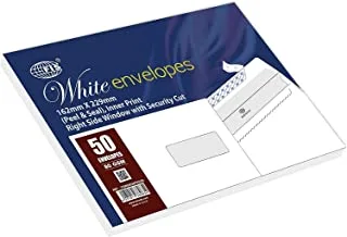 FIS FSWE8026PRSI50 Peel and Seal Envelopes 50-Pieces, 162 mm x 229 mm Size, White