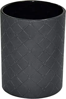 FIS FSPHPUBKD2 Italian PU Pen Holder with Embossed Designs and Sewing, Black