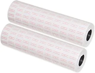 FIS FSPX2112 2 Lines 700 Price Label Roll 20 قطعة ، مقاس 21 مم × 12 مم ، أبيض
