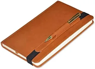 FIS FSNBEX5M1321BR 120-Sheets Italian PU Executive Notebook, 13 cm x 21 cm Size. Brown