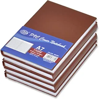 5-Piece FIS PVC Notebook A7, 2-Quires Brown - FSNBA72QPVCBR