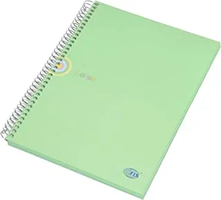 FIS FSNBSB5100GR دفتر ملاحظات بغطاء صلب حلزوني مفرد ، 80 جم ، 100 ورقة ، مقاس B5 ، أخضر