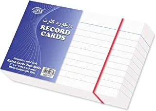 FIS FSIC64 240 GSM Ruled Record Card 100-Pieces Set, 6-Inch x 4-Inch Size, White
