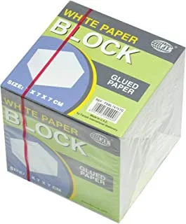 FIS FSBL7X7X7G Glued White Paper Blocks, 7 cm x 7 cm x 7 cm Size
