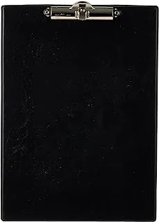 FIS Smart Tension PVC Clip Board with Pen Holder, A4 Size, Black