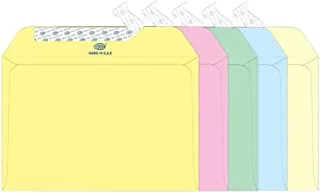 FIS FSEC8026P550 80 GSM Peel and Seal Pastel Envelope 50 عبوة ، 162 x 229 مم الحجم ، 5 ألوان متنوعة